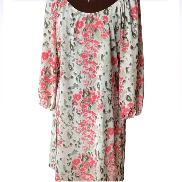 ALEX + ALEX Women's Sheer Long Sleeve Floral Abstract Off Shoulder Dress Size 10 - Picture 1 of 12